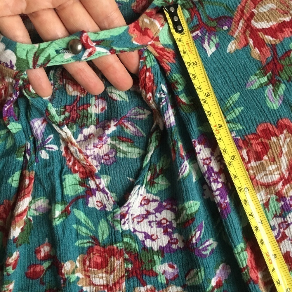 Umgee Teal Pink Floral Dress Tunic Size S - Picture 13 of 17